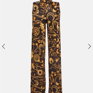 Marine Serre Black and Gold Wide Pants
